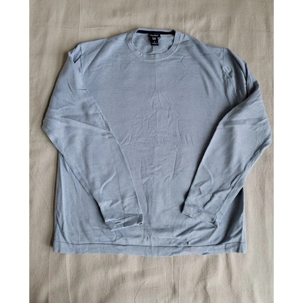 Vintage GAP Mens XL Sweater Pullover Light Blue Knit Grunge 90s Dad Cotton